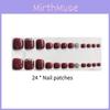 J-21 Cherry Diamond Adhesive Toe Nail Art Pieces For Women