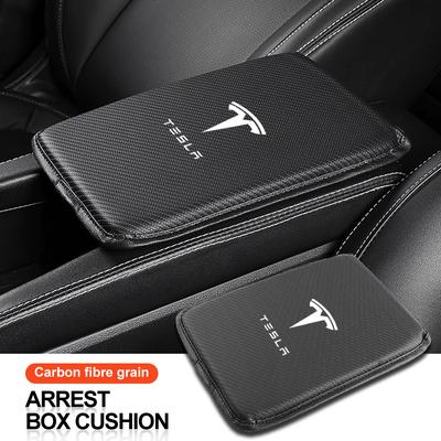 1Pcs Leather Center Console Covers Car Armrest Box Mats Styling For Model S Model X Model Y Cybertruck Model 3 Model Y