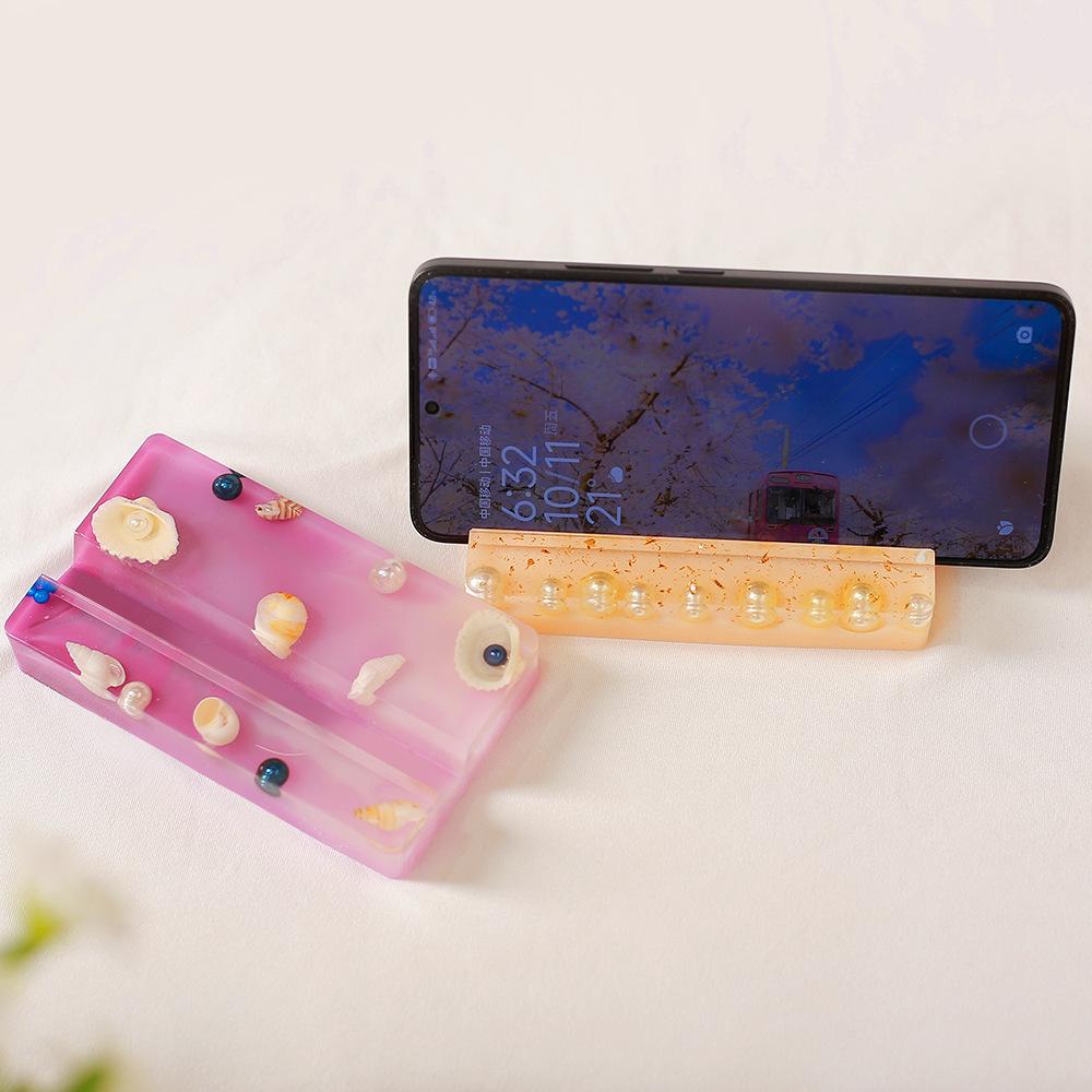 Stojanový držák na mobilní telefon Silikonová epoxidová pryskyřice Odlévací forma pro DIY podložku na mobilní telefon Domácí kancelářská dekorace