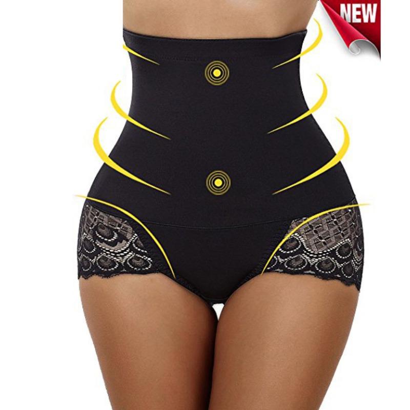 High Waist Lace Trim Shaper Panty S