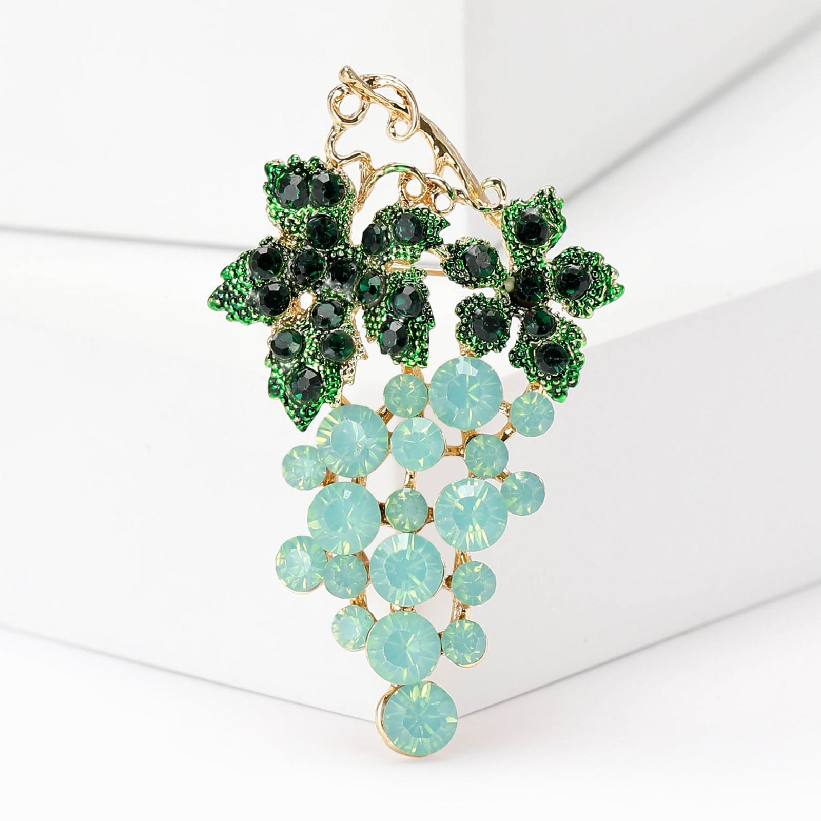 Rhinestone Four,Leaf Brooch One Size