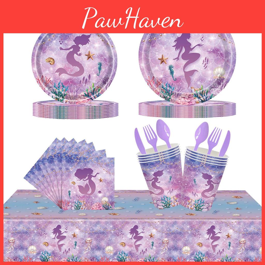 Bezauberndes Meerjungfrauen-Themenparty Pappteller-Set für Kindergeburtstag