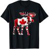 Animal Moose Canadian Flag Maple Leaf Funny Canada Day Proud T-Shirt