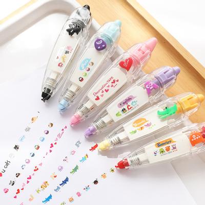 Düzeltme Bandı Çevre Dostu Karikatür Basın Tipi Plastik Düzeltme Okul Bant Aksesuarları Öğrenciler için