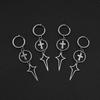 Cross Four-star Earrings, Earclips, Subculture Dark Wind Pendant, Earrings, Men's and Women's Same High-quality Earrings