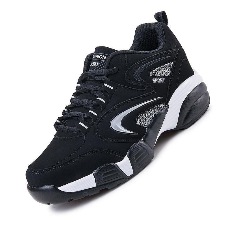 Cross-sports shoes Spring non-slip and wear-resistant running shoes Lightweight soft-soled casual shoes Leather surface waterproof travel shoes 