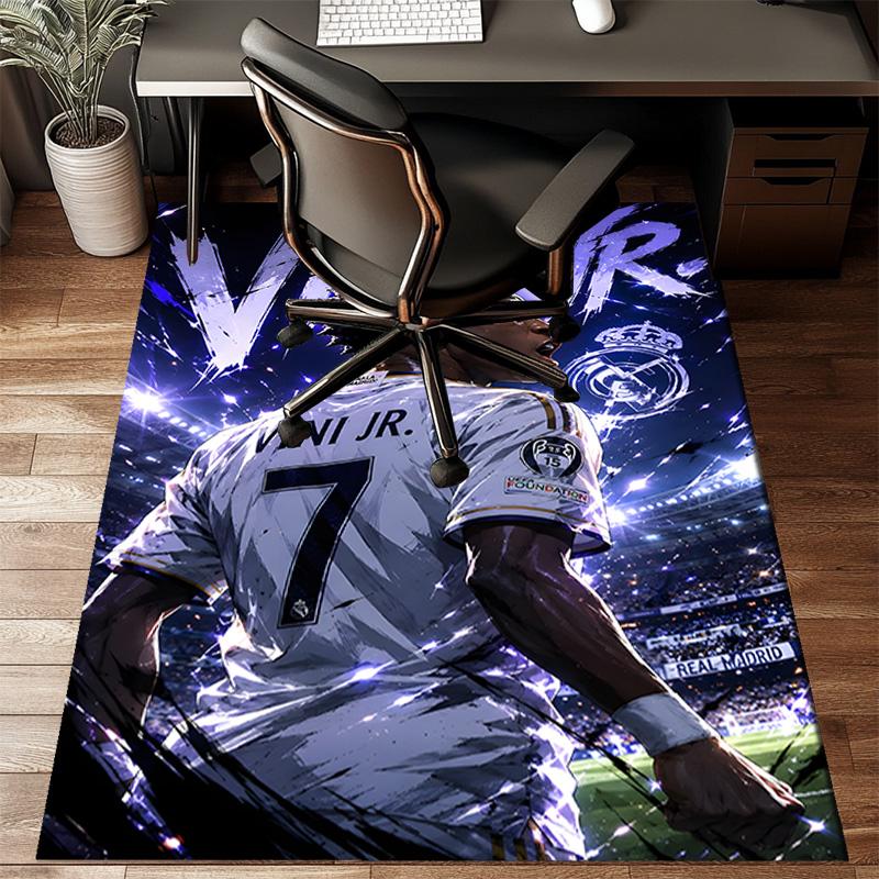 Brazilian Football Star Rug for Living Room, Game Rooms, Office, Bedroom, Office Floor Mat Playful Design, fan gifts Christmas decor