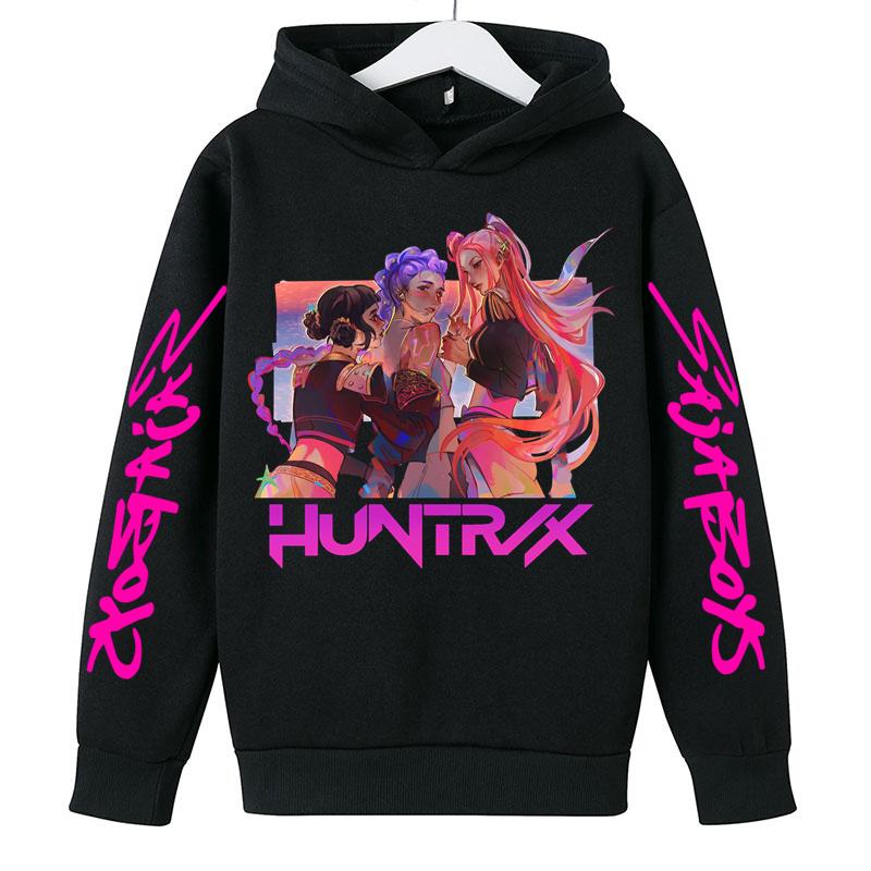 KPop Demon Hunter Rumi Derpy Cartoon Girls Boy Hooded Sweatshirt Warm Children's Wave Fashion Casual Tops Casual Girls Clothing