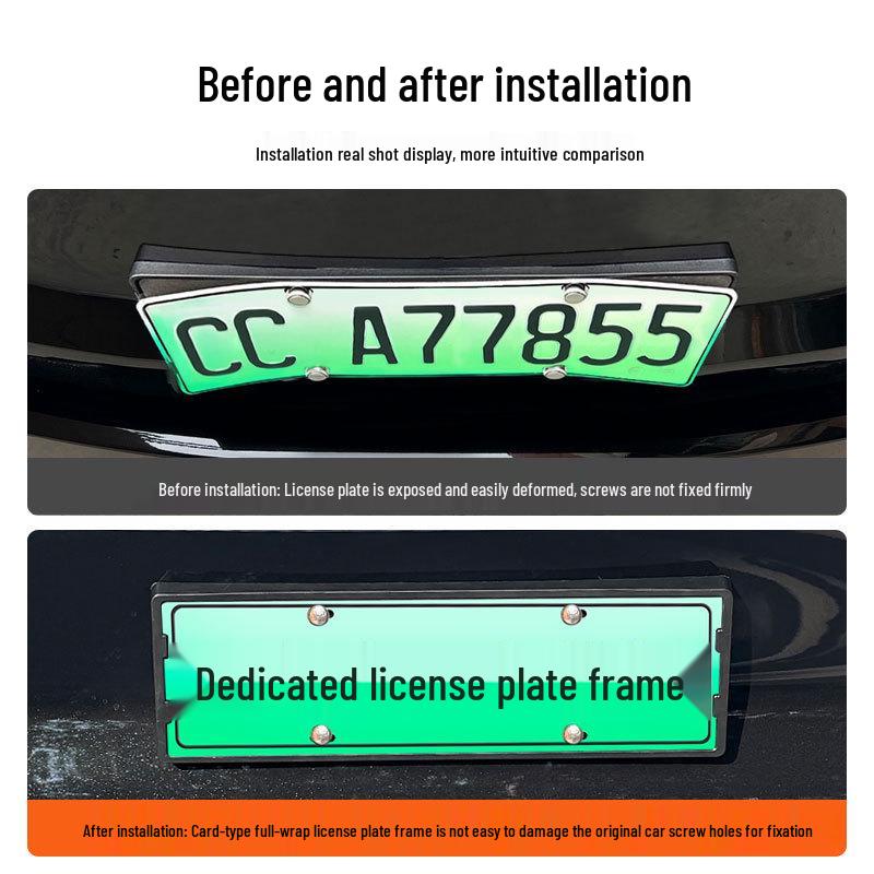 ZEEKR 7X 2026 New Regulation Full Edge Green License Plate Frame for New Energy Vehicles
