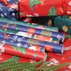 Christmas Kraft Wrapping Paper Cartoon Xmas Tree Santa Claus Gifts Packaging Paper DIY Craft Home Party Decoration Kraft Paper