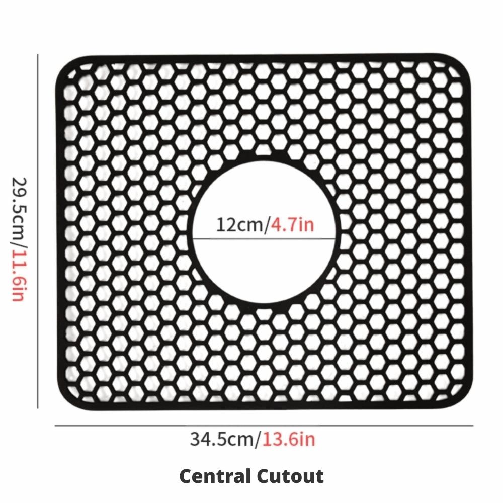 Hollow Design Silicone Dishes Drying Mat Foldable Quick Drain Heat Insulation Drain Pad Non-Slip Heat-Resistant