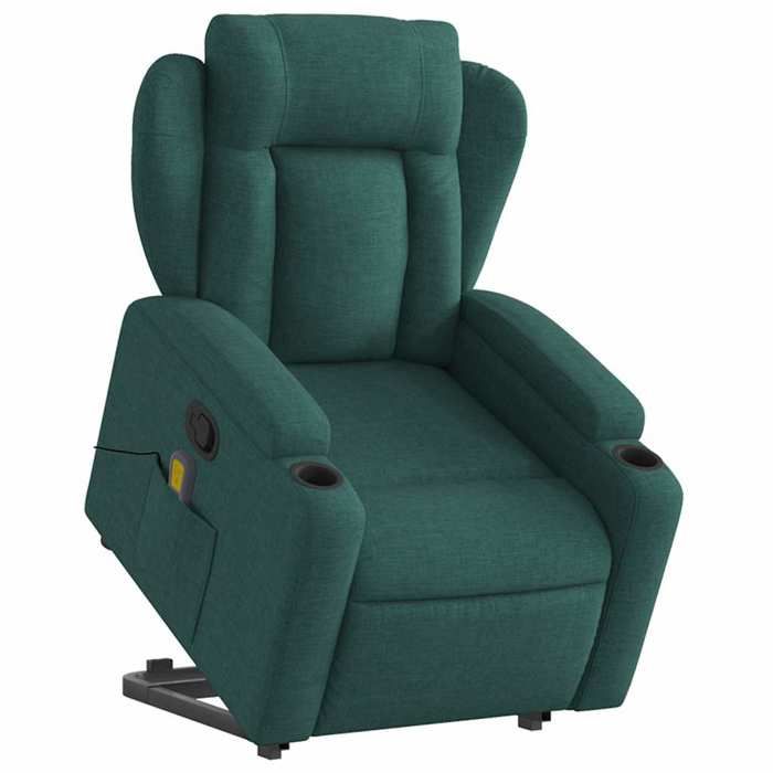VidaXL Fauteuil inclinable de massage Vert foncé Tissu 3204500