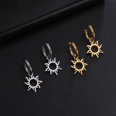 Stainless Steel Sun Dangle Earring New Sun Totem Plated Earrings Sun Trend Charm Earrings for Women Jewelry Party Best Gifts