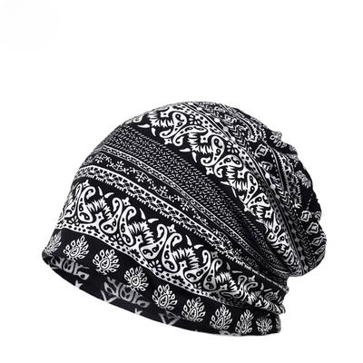 Ladies Pattern Double Layer Street Cool Trendy Round Face Big Head Hat Pullover Hat