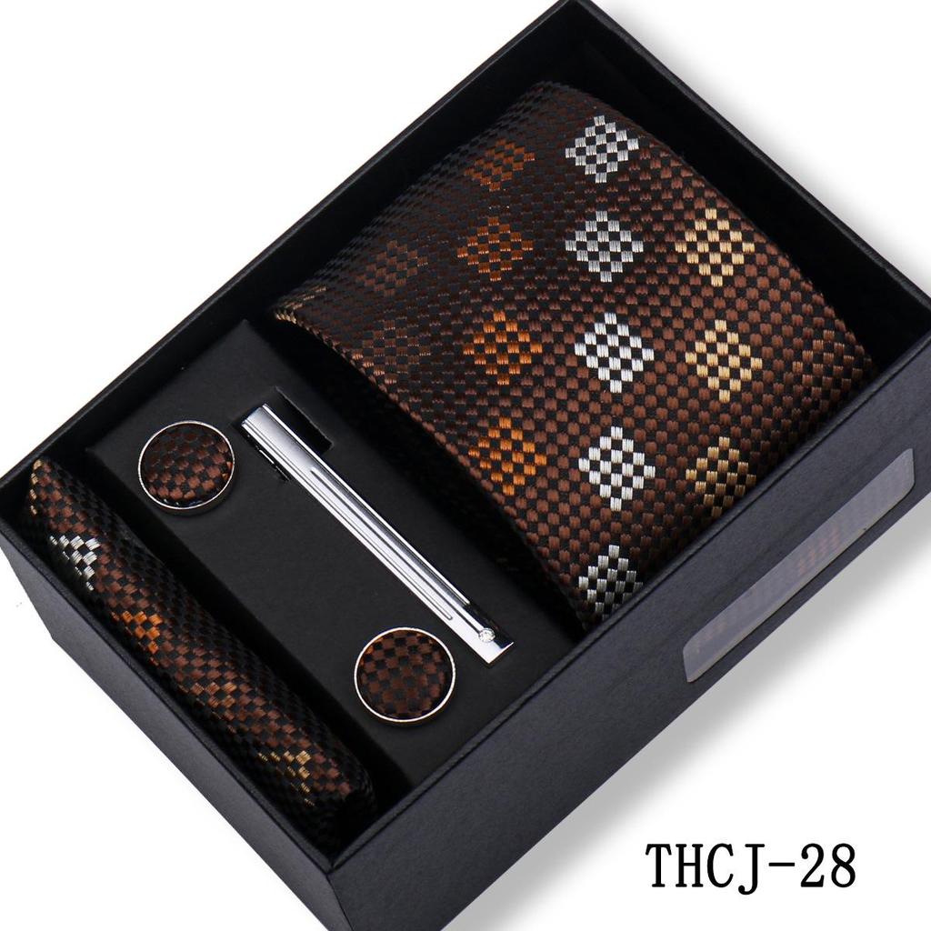 Men's 4-Piece Tie Gift Set for Business, Wedding, and Formal Wear.