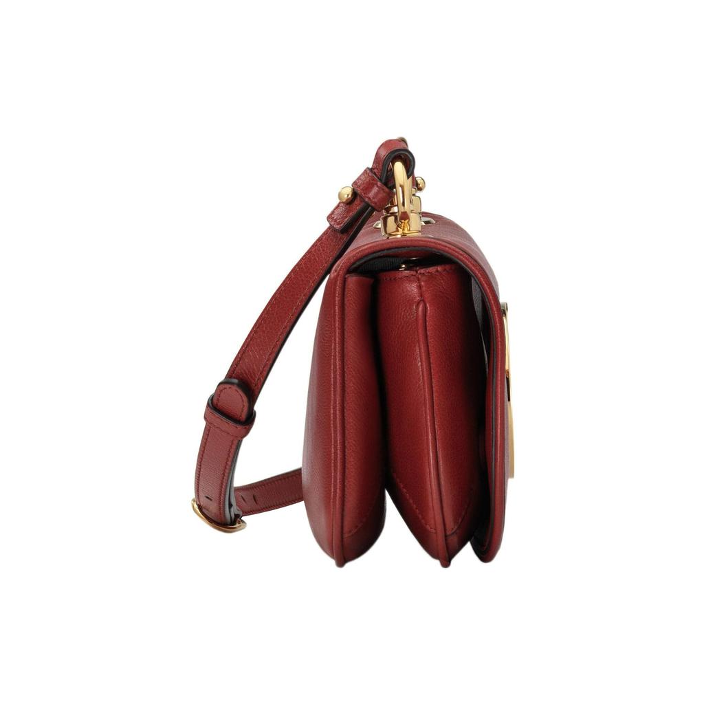 Gucci Blondie Gold Logo Detachable Shoulder Strap Runway Leather Mini Handbag Crossbody Women handbag Deep-Red 698643-UXXAG-6170