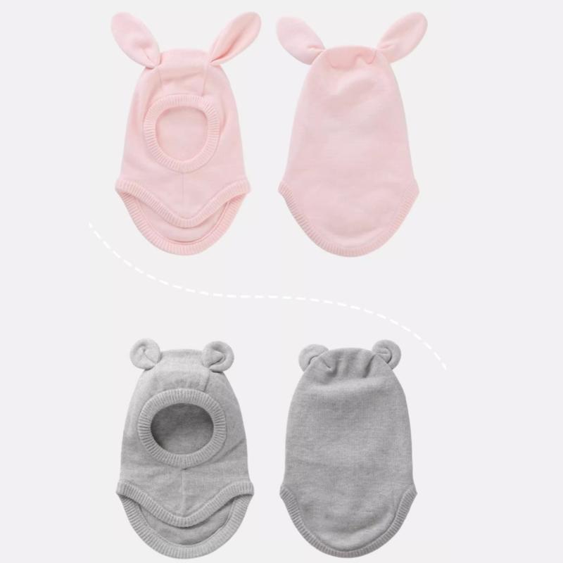 Baby Strickmütze, Herbst Winter Baby Mädchen Jungen Kopfschutz Mützen Kappe Integrierter Ohrenschutz Mütze Warme Mütze Kappe