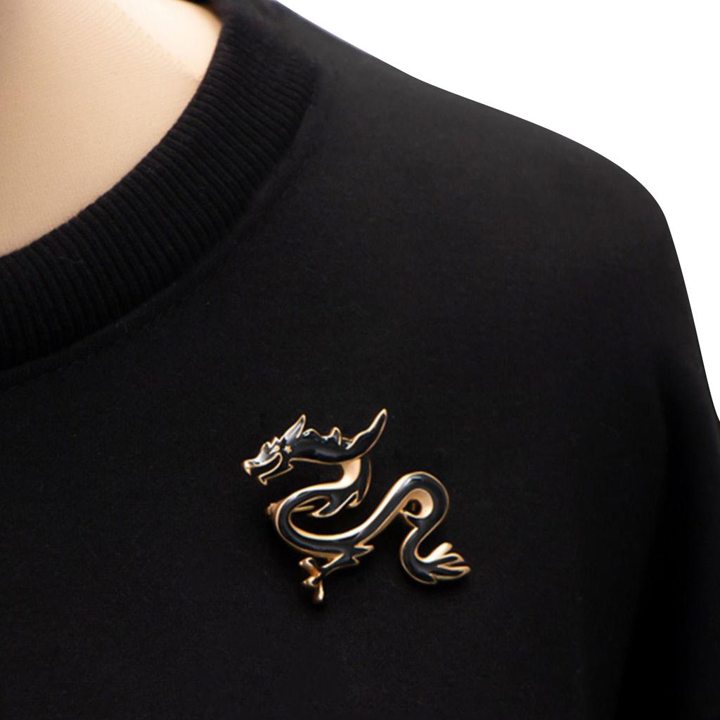 Vintage Dragon Brooch Trendy Dragon Personalized Badge Alloy Dragon Lapel Pin Badge for Fashion Forward Individuals