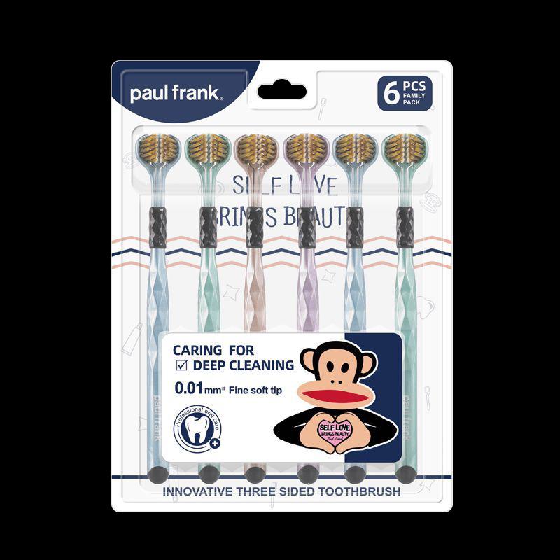 Paul Frank Family 3-Sided U-Shaped Soft Bristle Toothbrush 6-Pack