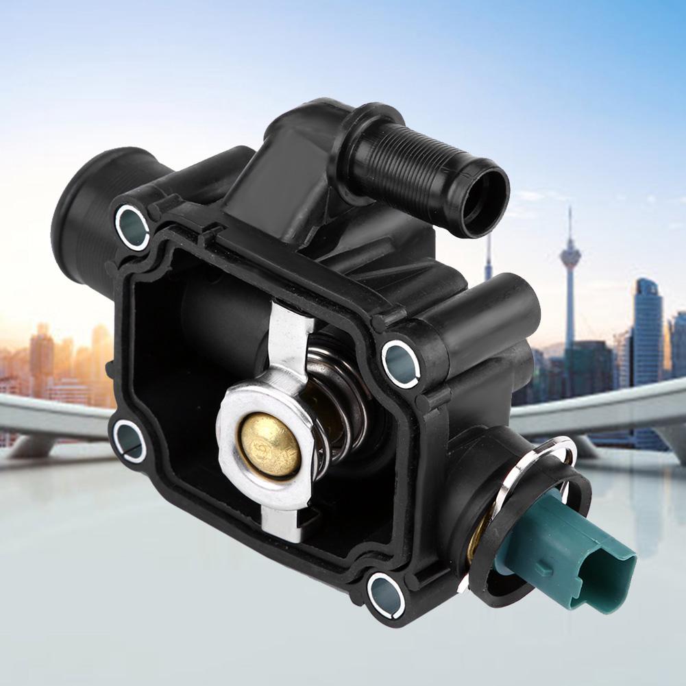 Engine Coolant Thermostat Housing Assembly Fit for Peugeot 206 207 207 CCGRAND RAID PARTNER.