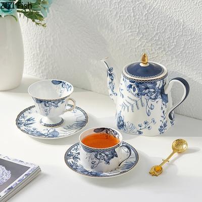 Simple Coffee Cup Ceramic Mug and Teapot Creative Office Afternoon Tea Latte Milk Coffee Cup Set British Home Beverage Gift