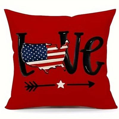 Karomuster Patriotisches Muster Heimdeko Kissenbezug Wohnzimmer Sofa Polyester Kissenbezug mit Reißverschluss