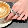 Beauty On The Heart, Crown Jewel Ring, Princess On The Run, 18K Gold Plated, Threaded Wrapped Zircon Ring