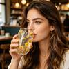 Ranní sklenice s kolibříkem, 18oz Sklenice na čaj Květinová zahrada pro kávu, džus, víno, Ručně malovaný umělecký dekor Dárek pro maminku