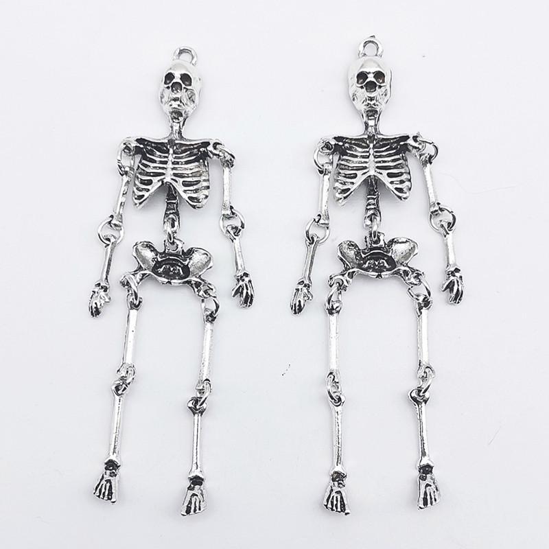 New European and American Cross-border Retro Skeleton Pendant, DIY Alloy Pendant, Halloween Accessories.The Joints Are Movable