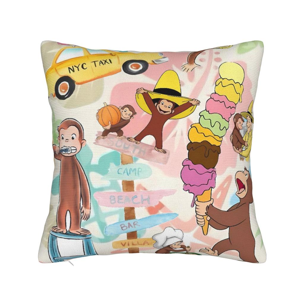 Pillow Cover Curious Georges Novelty Pillow Case For Couch Sofa Bedroom Pillowcases