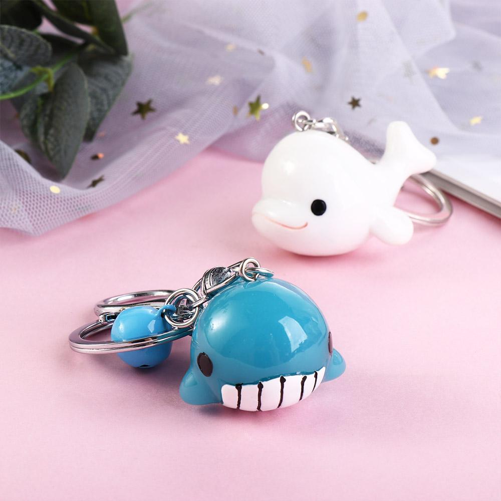 Charm Packaging Decoration Bag Pendant Resin Car Key Ring Dolphin Blue Whale Keychain Keys Holder