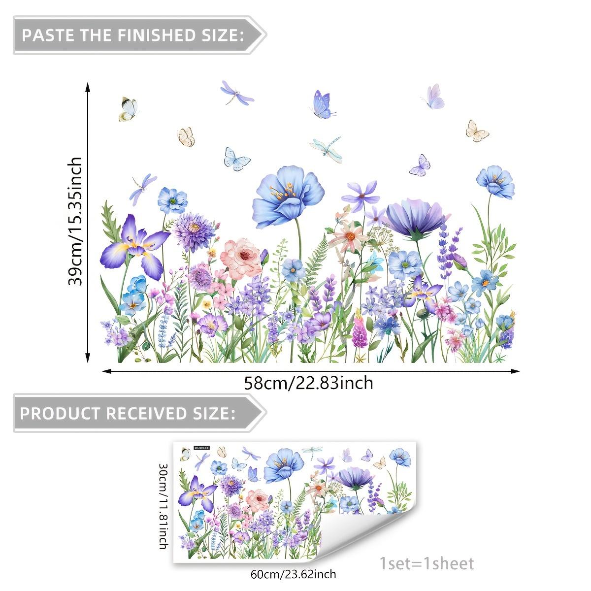 

Красочные цветочные и бабочки электростатические наклейки на окна, двухсторонние видимые декоративные наклейки для стеклянных окон - многоразовый декор для дома из ПВХ