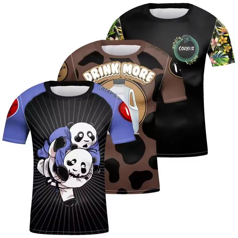 Short Sleeve 3D Printed T-Shirt Breathable Drying Suitable Outdoor Sports Fitness Motorcycle Riding Multi Pattern Optional
