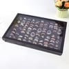 Boîte de présentation de bagues à 100 fentes, couvercle Transparent, grande capacité, boutons de manchette en carton, plateau à bijoux, vitrine de bagues, accessoires pour femmes