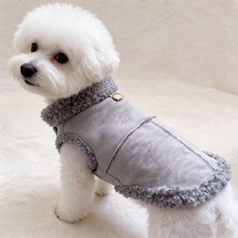 Leash-Attachable Fleece-Lined Winter Clothes for Small Dogs & Cats