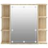LED Mirror Cabinet In Sonoma Oak 70 X 16.5 X 60 Cm