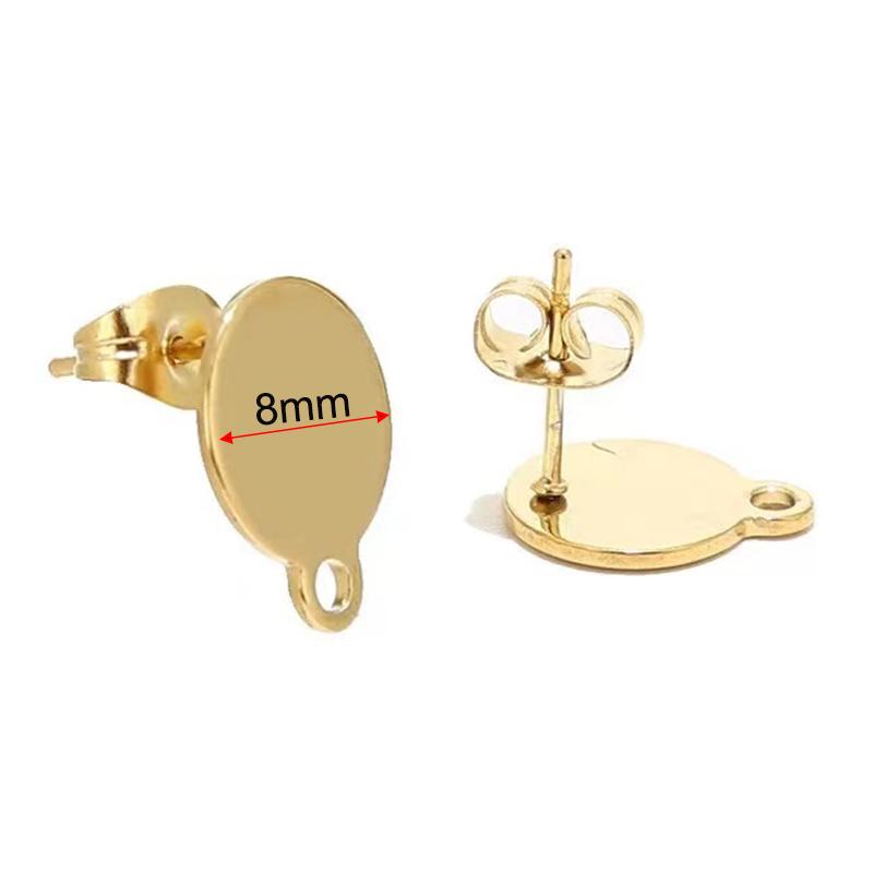 Kein Verblassen 10 Stück Edelstahl Leere Ohrstecker Basis Pins Mit Ohrstecker Ohrrücken für Schmuckherstellung DIY Zubehör