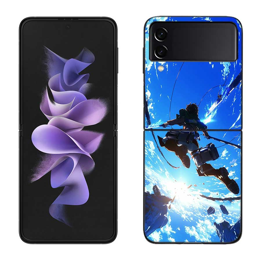 

Чехол для телефона LEVI ACKERMAN Для Samsung Z Flip 7 6 5G Galaxy Z Flip 5 4 3 Черный Жесткий Чехол Роскошный ПК Корпус Coque Samsung Z Flip 5 5G