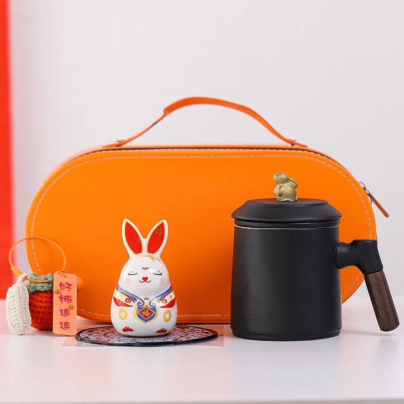 Chaxun Jade Rabbit Auspicious Office Cup Gift Set