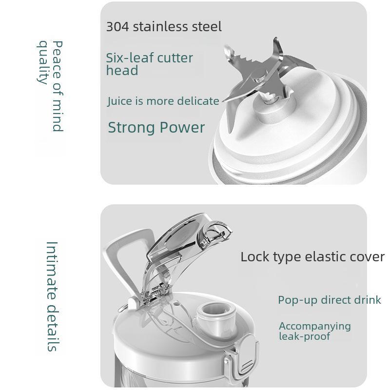 Portable Rechargeable Juicer: 600ml, Multi-Function Ice Fruit Crusher