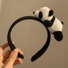 Cute Girls Panda Shape Slap Bracelet Headband Hair Rope Plush Hair Tie Elastic Hair Rope for Girls Cartoon Hair Styling