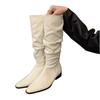 French Temperament But Knee Boots Women's British Style High Knight Boots Inner Height Increase Elastic Thin Boots