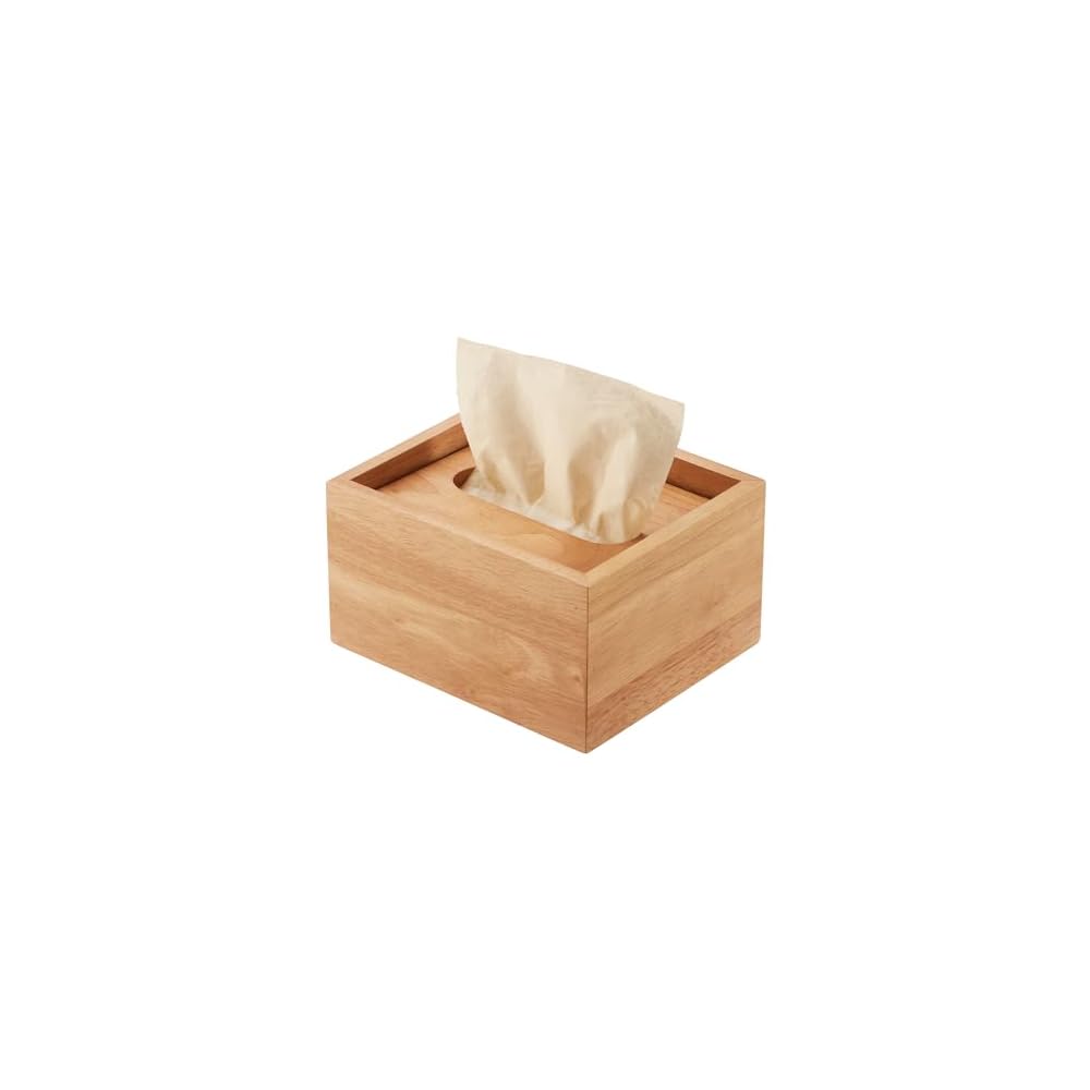 MUJI Wooden Tissue Box for Tabletop Use MAC71A3A (Clothing Case, Storage Case, Storage Box)