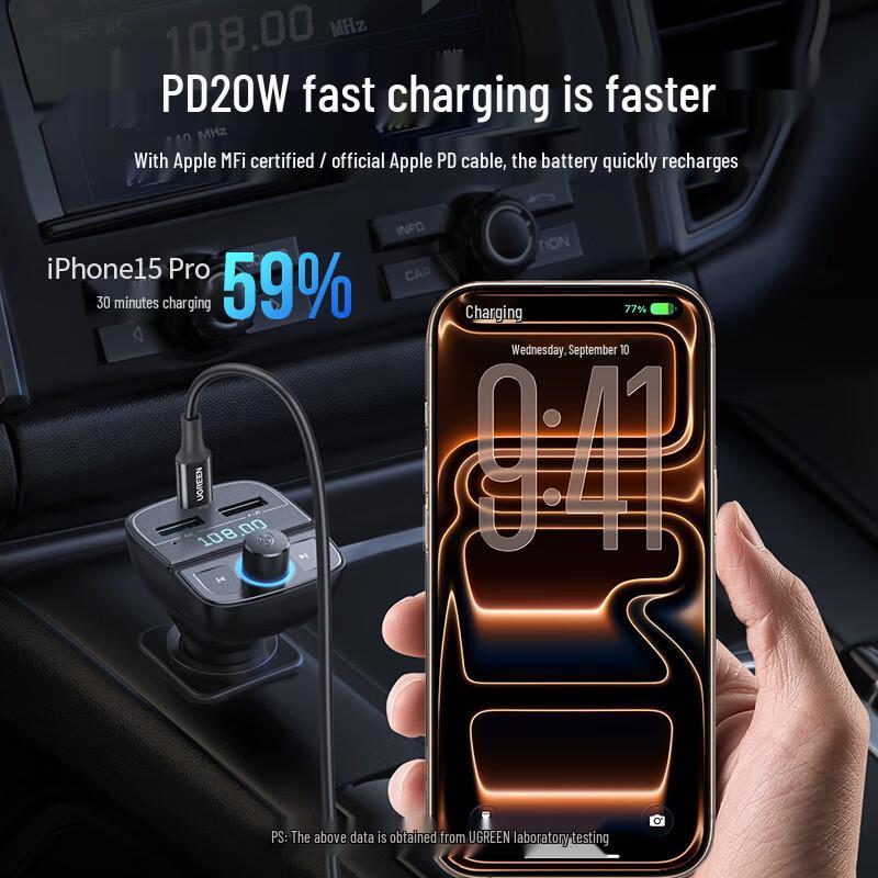 Ugreen Auto Bluetooth Empfänger & Multi-Port Schnellladegerät