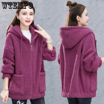 Women's Autumn/Winter Plush Jacket Korean Edition Large Loose New Thickened Plush Warm Cardigan