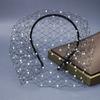 Elegant French Style Birdcage Veil Rhinestone Pearl Bridal Headwear Charm Shiny Bride Veils Women