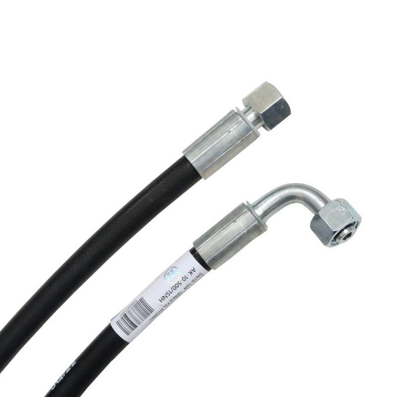 Hydraulic Hose M18x1.5 Thread Straight/90 Degrees (elbow) -500mm DN10-1SN (AK-10-500, P11P12) 18MPa PZL HYDRAL