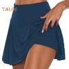 Summer Skort High Waist Solid Color Fake Two Pieces Sport Skort Breathable Fabric Shorts Skirt Daily Wear