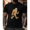 Men's Anime Print T-Shirt - Anime Character Print Crew Neck Short Sleeve Shirt, Machine Washable, Suitable for Anime Apparel and Party Outfits