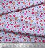 Soimoi Japan Crepe Satin Fabric Berries,Leaves & Floral Artistic Print Fabric by the Metre 42 Inch